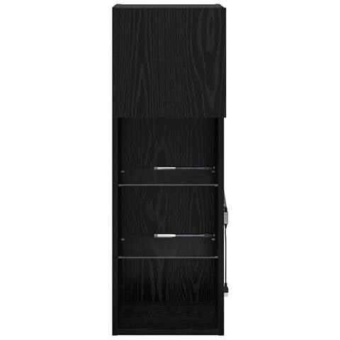 Mobile TV da Parete Rovere Nero 30,5 x 30 x 90 cm - Foto 9