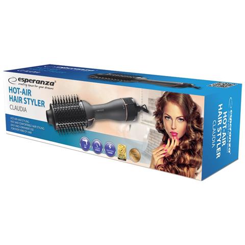 Ebl015 Dispositivo Per L'acconciatura Dei Capelli Spazzola Ad Aria Calda Nera 1200w - Foto 3