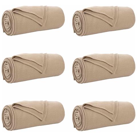 Coperte da Pile 6 pcs Cammello 200 x 150 cm Panno - Foto 1