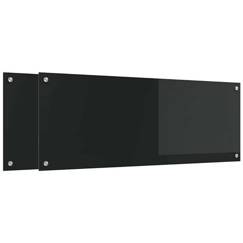 Rivestimento da Cucina 2 pcs Nero 110 x 40 cm vetro temperato - Foto 1