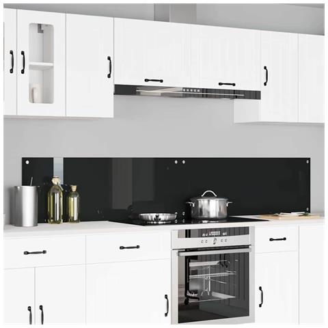 Rivestimento da Cucina 2 pcs Nero 110 x 40 cm vetro temperato - Foto 2