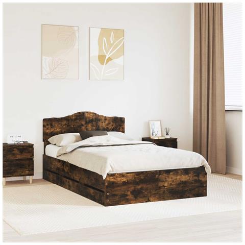 Struttura del letto con cassetto Rovere fumé 120 x 190 cm - Foto 2