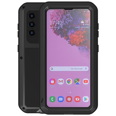 Cover per Galaxy S21 5G - Silicone+Vidrio+Metallo, Nero, Antiurto - Foto 1