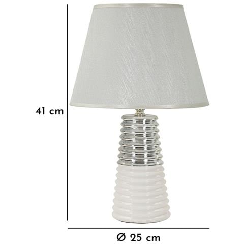 Lampada Da Tavolo Vkh117-bianco-ceramica-25x25x41 Cm - Foto 6