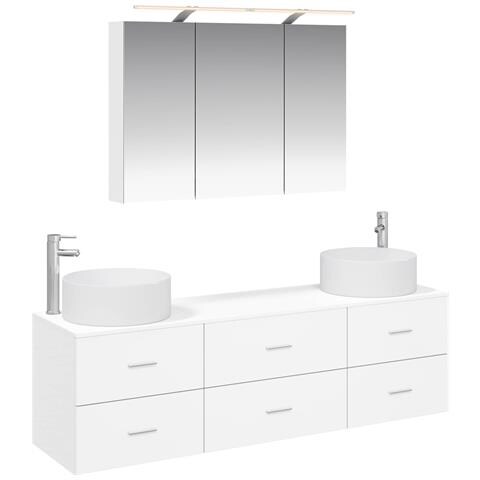 Set di mobili per il bagno 4 pcs Bianco - Foto 1