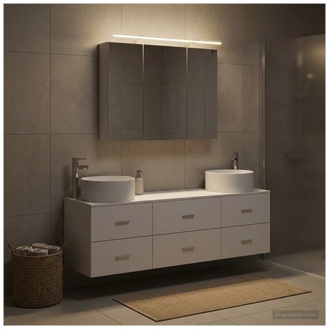 Set di mobili per il bagno 4 pcs Bianco - Foto 2