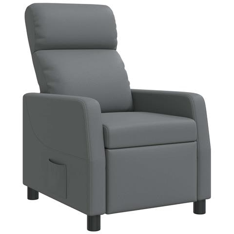 Poltrona reclinabile Grigio Similpelle - Foto 1