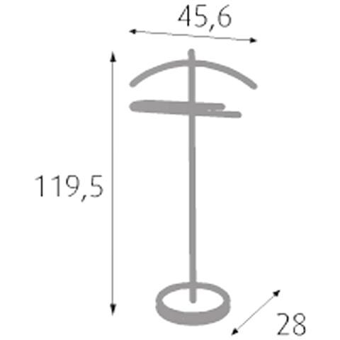 Stand Appendiabiti Servomuto Da Pavimento In Acciaio Cromato Altezza 119 Cm - Foto 2