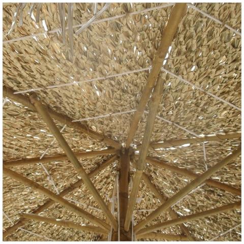 Parasole in Bambù con Copertura con Foglie di Banana 210 cm - Foto 2