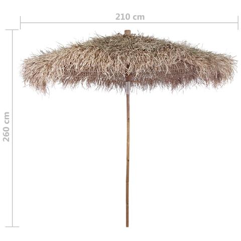 Parasole in Bambù con Copertura con Foglie di Banana 210 cm - Foto 4