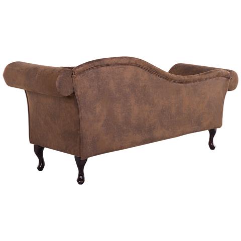 Chaise Longue In Scamosciato Sintetico Marrone Destra Lattes - Foto 20