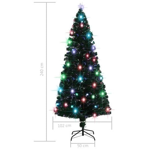 Albero di Natale Preilluminato con Supporto 210 cm Fibra Ottica - Foto 2