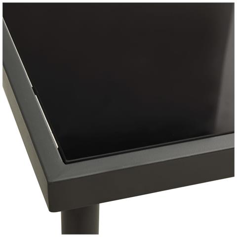 Tavolo Da Pranzo Per Esterni Antracite 80x80x72cm Vetro Acciaio - Foto 4