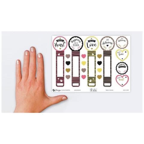 Zweckform Zdesign Trend Sticker Kche Siegelaufkleber Aus Beschriftbarem Papier, Wiederablsbar, Mehrfarbig Mit - 1 Stck (54552)  - Foto 2