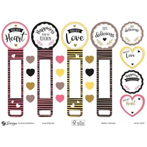 Zweckform Zdesign Trend Sticker Kche Siegelaufkleber Aus Beschriftbarem Papier, Wiederablsbar, Mehrfarbig Mit - 1 Stck (54552)  - Foto 3