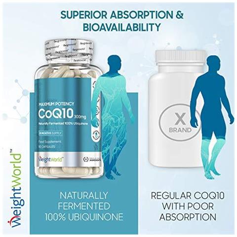 Ad Alta Resistenza Ubiquinone Coq10 Capsule - 300 Mg (6 Mese Dapprovvigionamento) - Pure Supplemento Coenzima Q10 Naturale Immunitario Salute Cervello Cuore Anti Aging Formula Energia Contro La Stanchezza Vegan-friendly - Foto 2