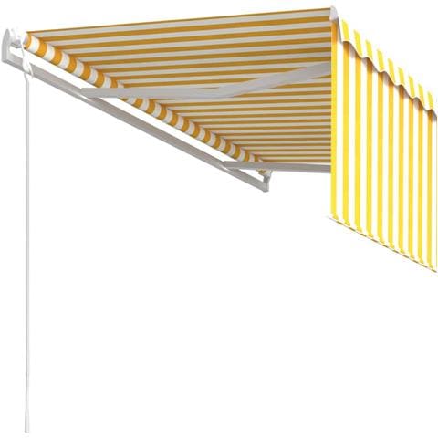 Tenda Sole Retrattile Automatica e Parasole 3x2,5mGialla Bianca - Foto 2