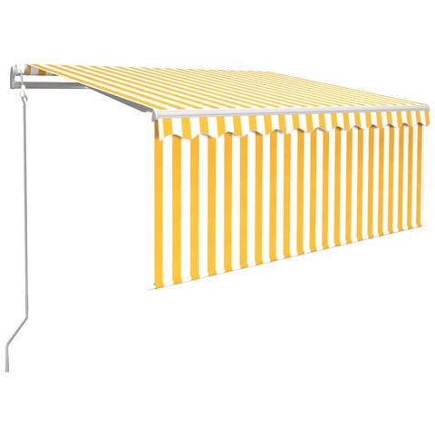 Tenda Sole Retrattile Automatica e Parasole 3x2,5mGialla Bianca - Foto 1