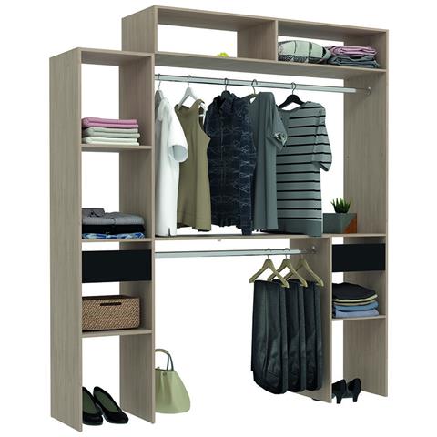 Elysee Armadio In Legno Estendibile, 2 Armadi, 4 Ripiani, 2 Cassetti - Foto 5