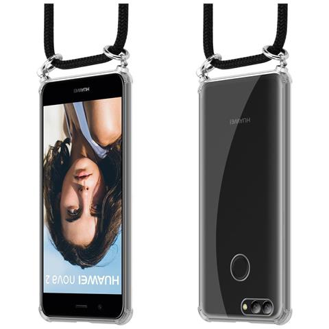 Catena Di Telefoni Cellulari Compatibile Con Huawei Nova 2 In Nero - Coperchio Protettivo In Silicone Con Anelli D'argento, Cinturino In Corda E Custodia Staccabile - Foto 8
