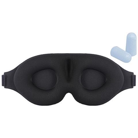 Mascherina Per Dormire 3d Con Accessori Nero - Foto 1