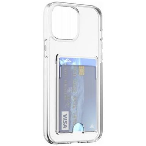 Cover Ibrida Per Iphone 14 Pro Max Con Porta Carte Integrato, Trasparente - Foto 2