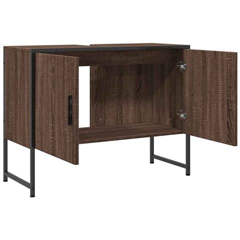 Mobile Lavabo Bagno Rovere Marrone 60x30x60cm Legno Multistrato - Foto 10