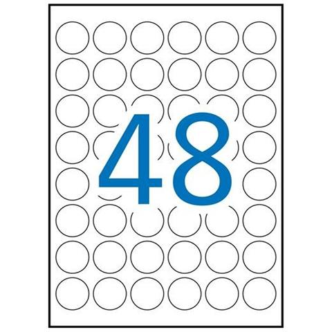 Adesivi /etichette Circolare Ø 30 Mm Bianco A4 25 Foglie - Foto 2
