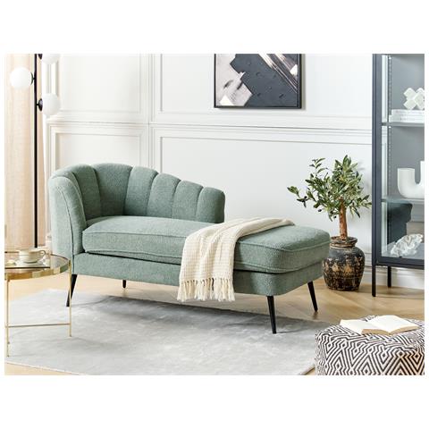 Chaise Longue Versione Sinistra Allier Bouclé Verde - Foto 1