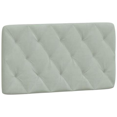 Cuscino Testiera Grigio Chiaro 100 Cm In Velluto - Foto 1