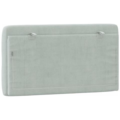 Cuscino Testiera Grigio Chiaro 100 Cm In Velluto - Foto 9