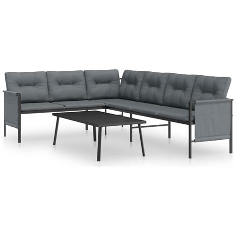 Set Salotto Da Giardino 2 Pz In Acciaio Antracite - Foto 1