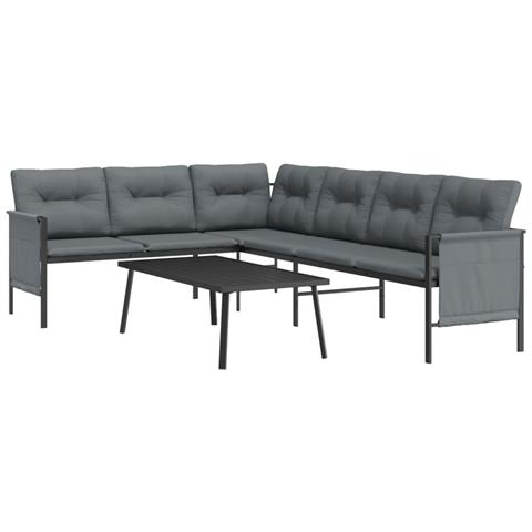 Set Salotto Da Giardino 2 Pz In Acciaio Antracite - Foto 2