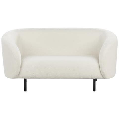 Divano 2 Posti Loen Bouclé Bianco - Foto 13