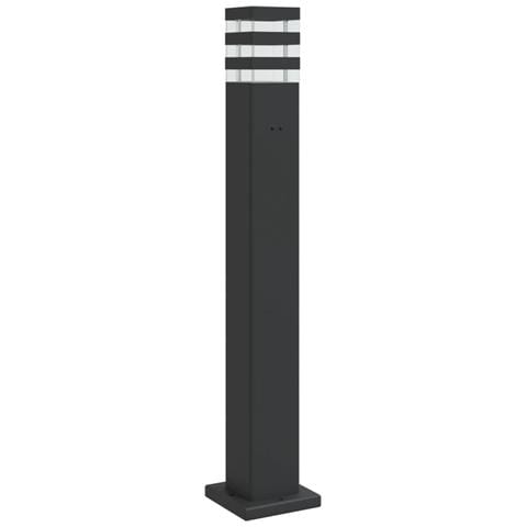 Lampada Da Terra Per Esterni Con Presa Nera 80 Cm Alluminio - Foto 2