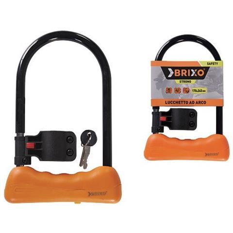 Lucchetto Antifurto Ad Arco Ø13 Mm In Acciaio Per Moto Scooter E Bici Brixo - 170x245 Mm. - Foto 1