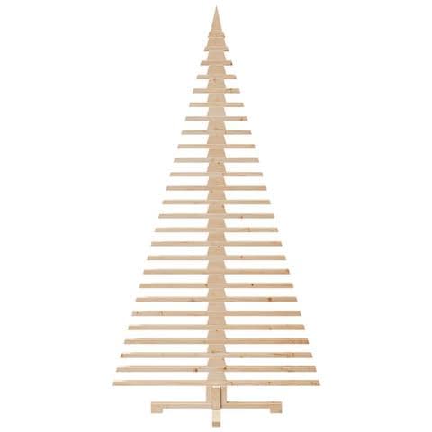 Albero Di Natale Decorativo In Legno 210 Cm Legno Massello Pino - Foto 3