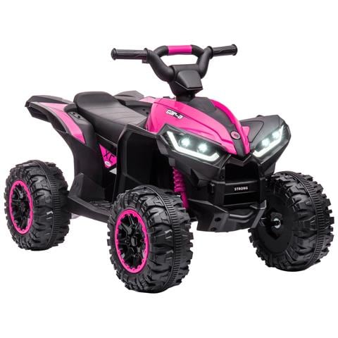 Quad Elettrico per Bambini 12V, 2 Velocità, Ruote Larghe con Sospensioni e Fari LED, Età 3-5 Anni, Rosa - Foto 1