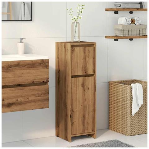 Armadietto Bagno Artigianale 30x30x95 Cm In Legno Multistrato - Foto 3