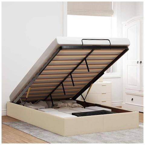 Struttura Letto Pouf Senza Materasso Blu 120x190 Cm In Tessuto - Foto 1