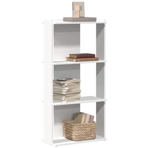 Libreria A 3 Ripiani Bianca 60x30x120 Cm In Legno Multistrato - Foto 1