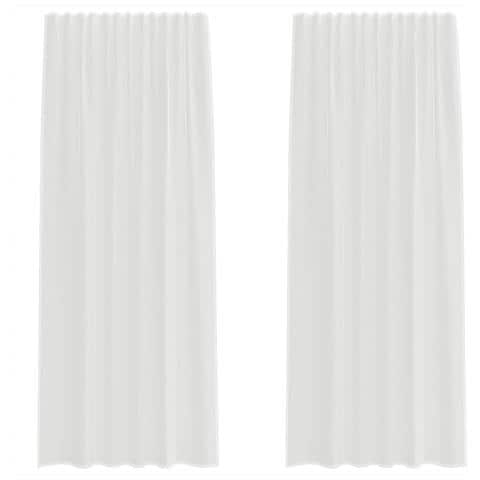 Tende In Voile Con Tasche Per Aste 2 Pz Bianco - Foto 1