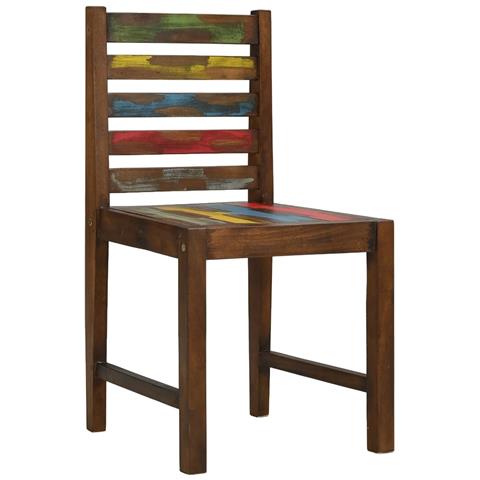 Sedie Da Pranzo 2 Pz In Legno Massello Di Recupero - Foto 1