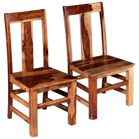 Set Sedie Da Pranzo 2 Pz In Legno Massello Di Acacia - Foto 2
