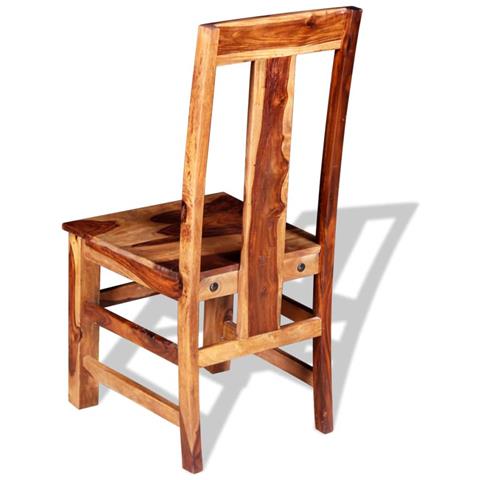 Set Sedie Da Pranzo 2 Pz In Legno Massello Di Acacia - Foto 8