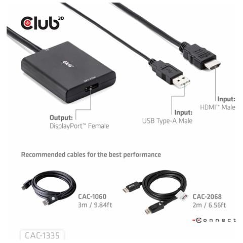 CAC-1335 cavo e adattatore video 1 m HDMI + USB DisplayPort - Foto 1