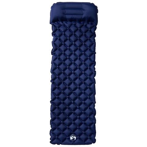 Materasso Campeggio Gonfiabile con Cuscino 1 Persona Blu Marino - Foto 2