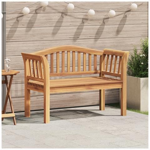 Panchina da giardino 120x53.5x85 cm in legno massello di teak - Foto 2