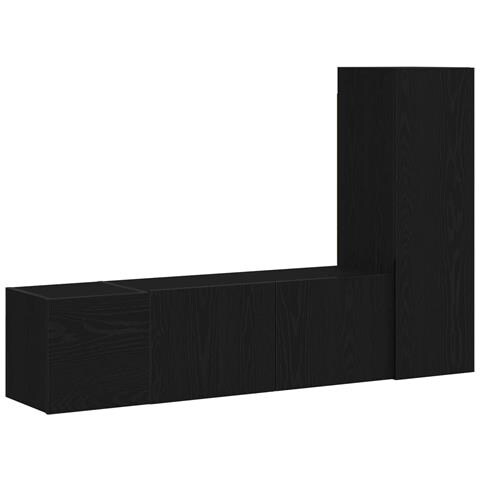 Set di mobili TV 3 pezzi  in legno ingegnerizzato di rovere nero - Foto 1