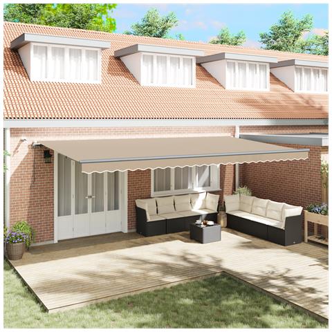 Tenda retrattile automatica con LED Beige 600x350 cm - Foto 2